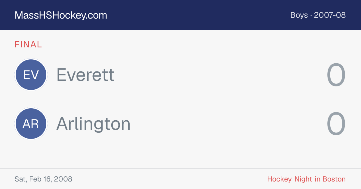 Everett at Arlington score card