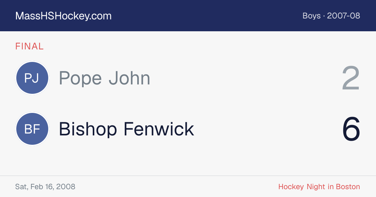 Pope John at Bishop Fenwick score card