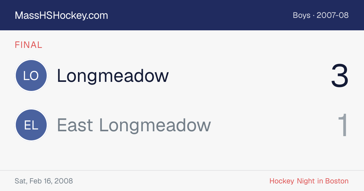 Longmeadow at East Longmeadow score card