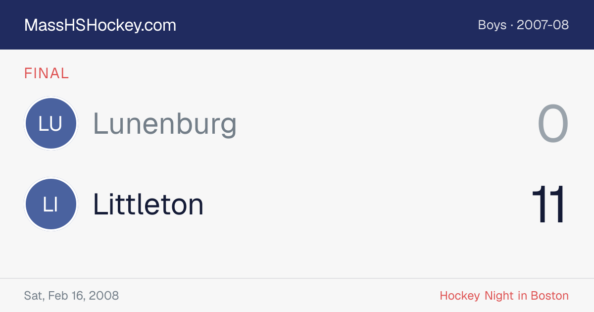 Lunenburg at Littleton score card