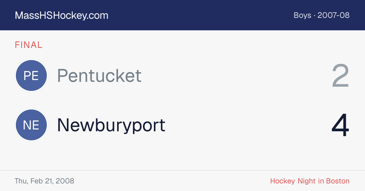 Pentucket at Newburyport score card