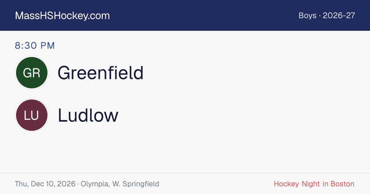 Greenfield at Ludlow score card