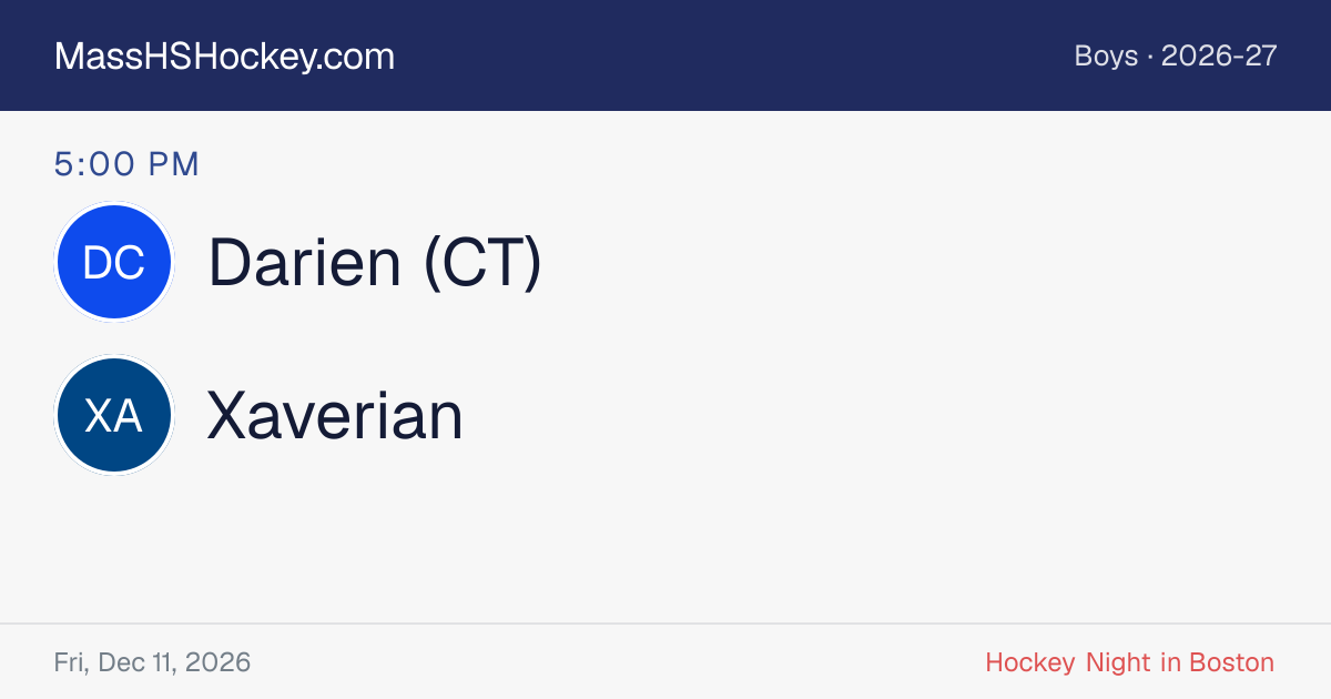 Darien (CT) at Xaverian score card