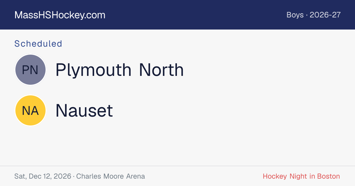 Plymouth North at Nauset score card