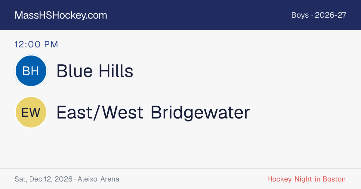 Blue Hills at East/West Bridgewater score card