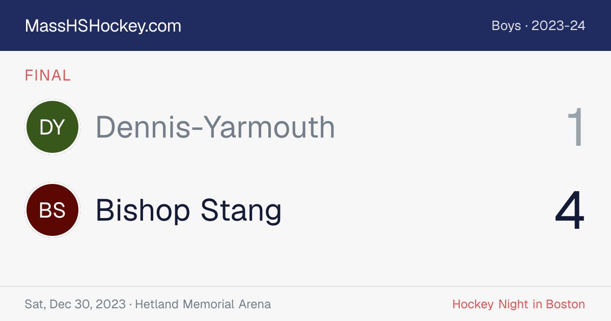 Dennis-Yarmouth at Bishop Stang score card