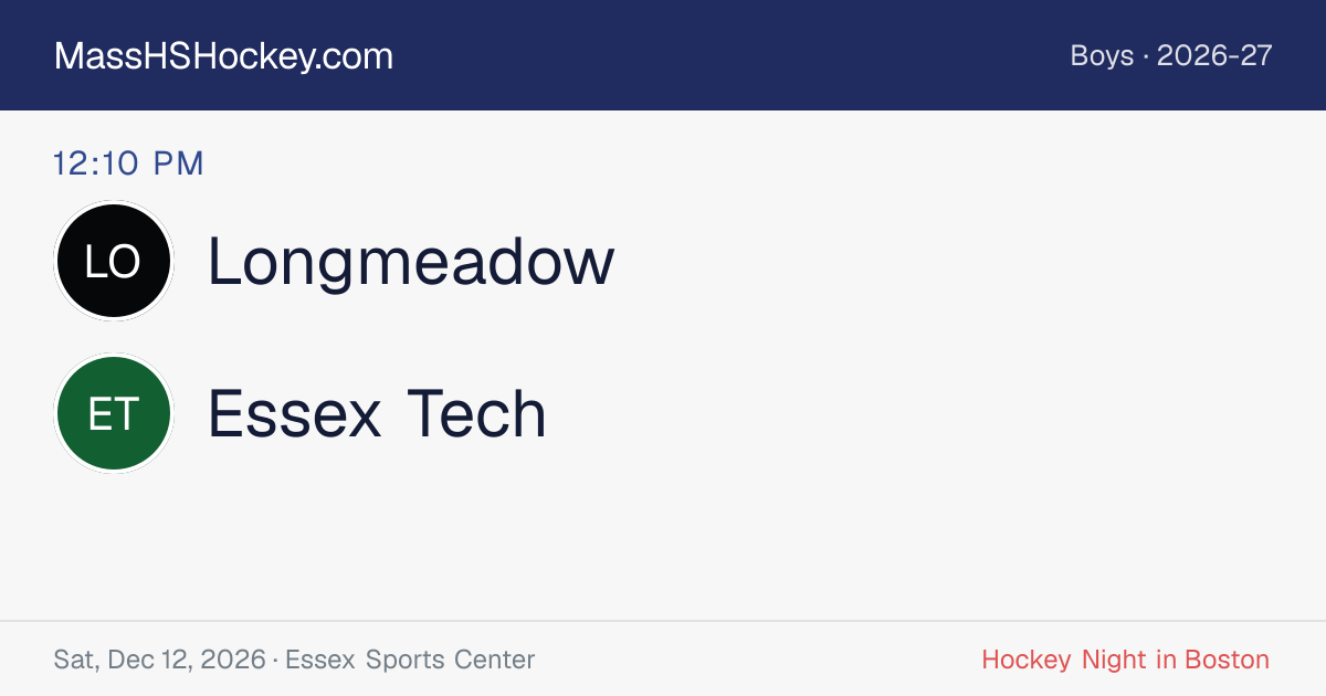 Longmeadow at Essex Tech score card