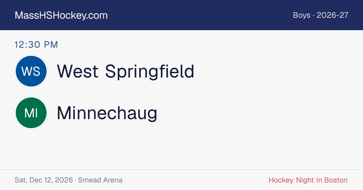 West Springfield at Minnechaug score card