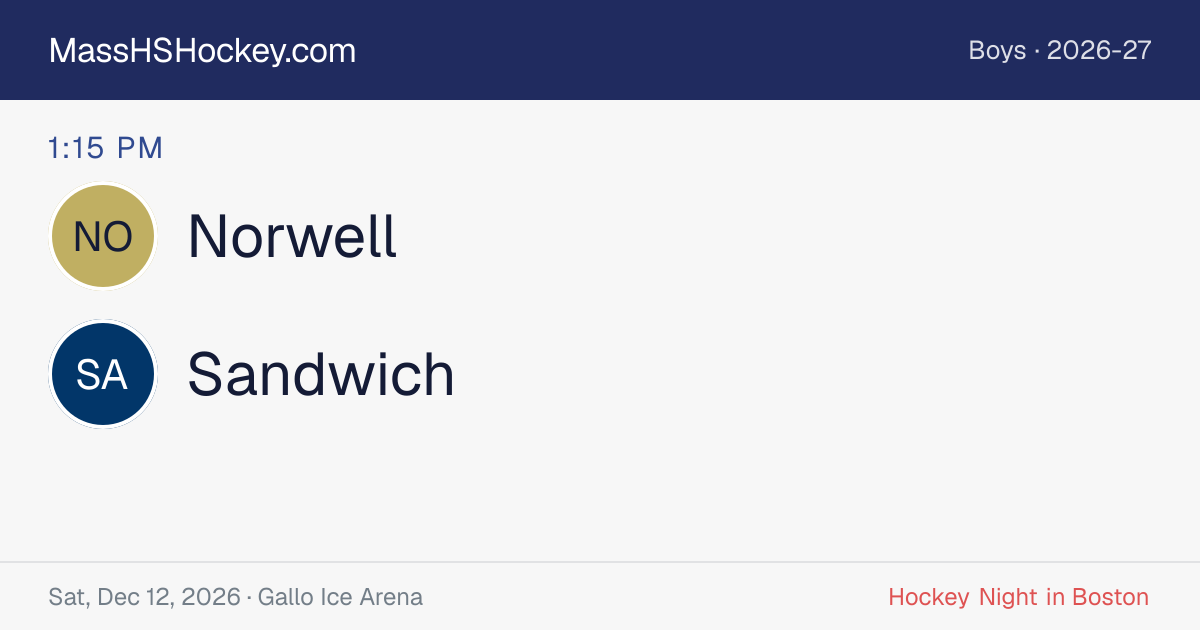 Norwell at Sandwich score card