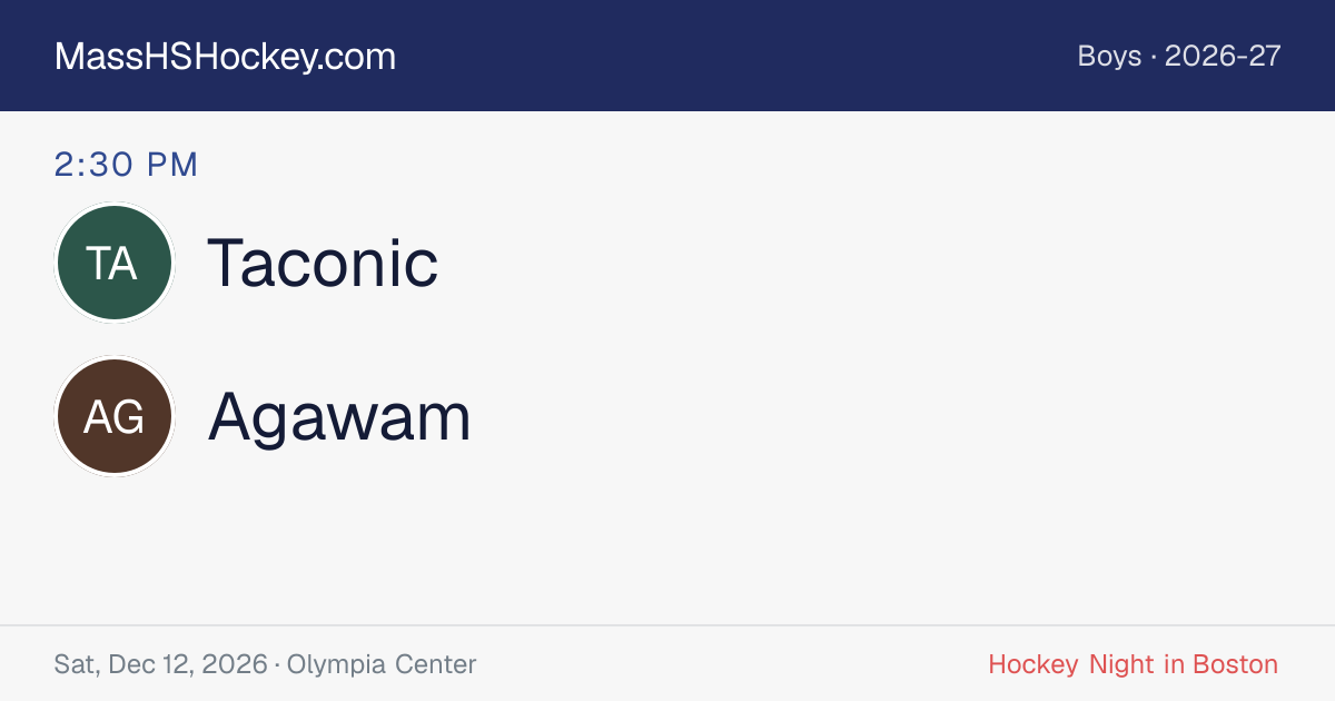 Taconic at Agawam score card