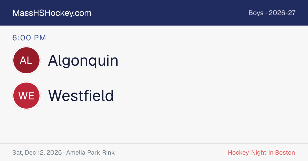 Algonquin at Westfield score card
