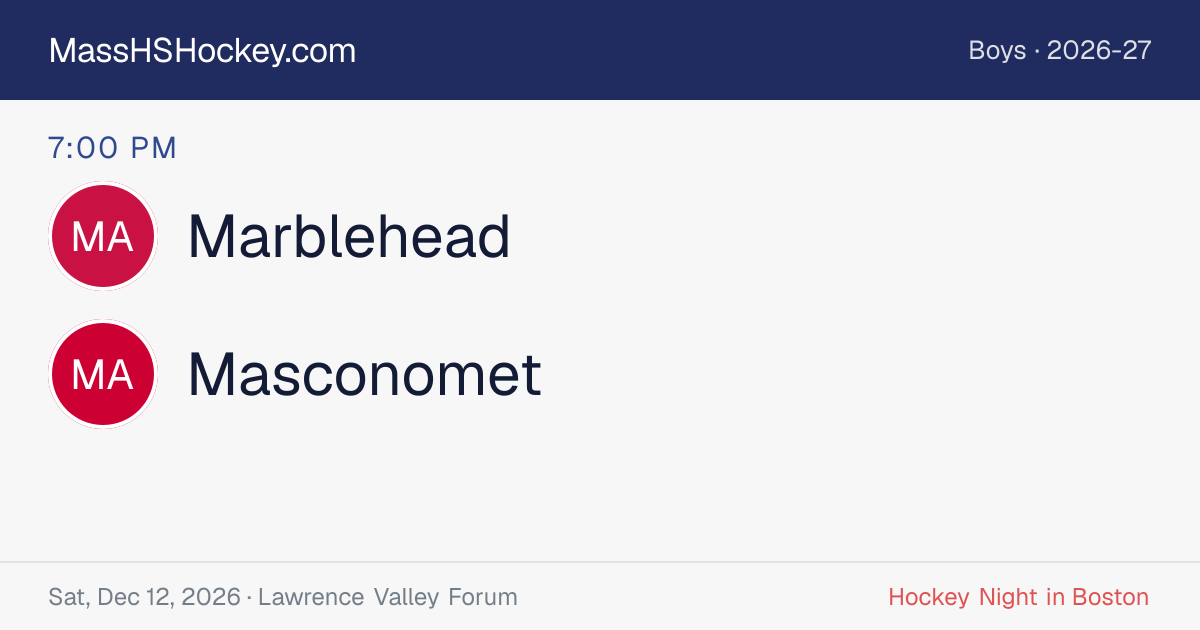 Marblehead at Masconomet score card