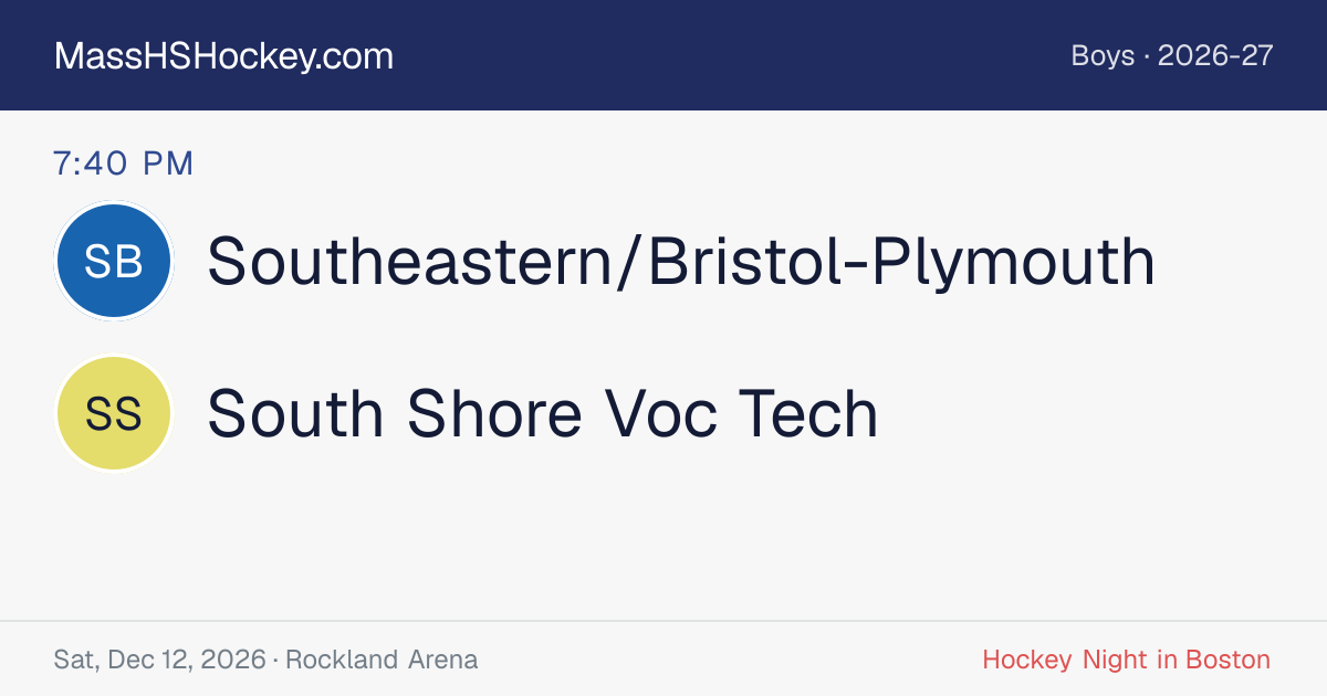 Southeastern/Bristol-Plymouth at South Shore Voc Tech score card