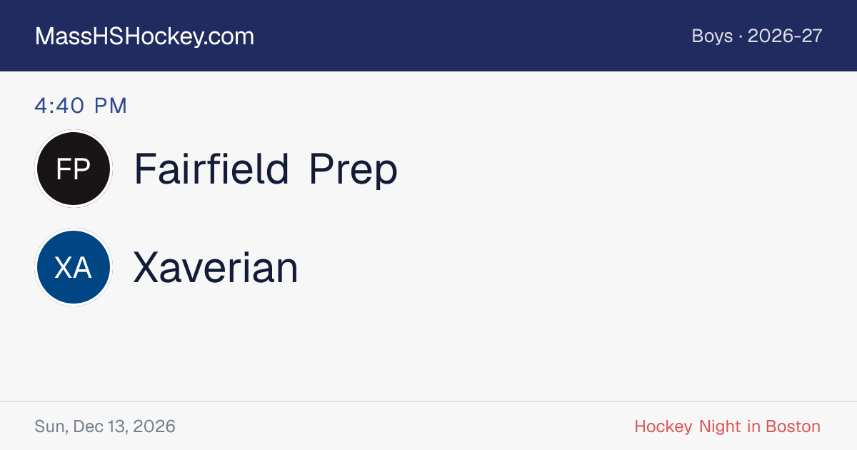 Fairfield Prep at Xaverian score card