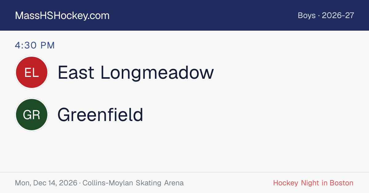 East Longmeadow at Greenfield score card