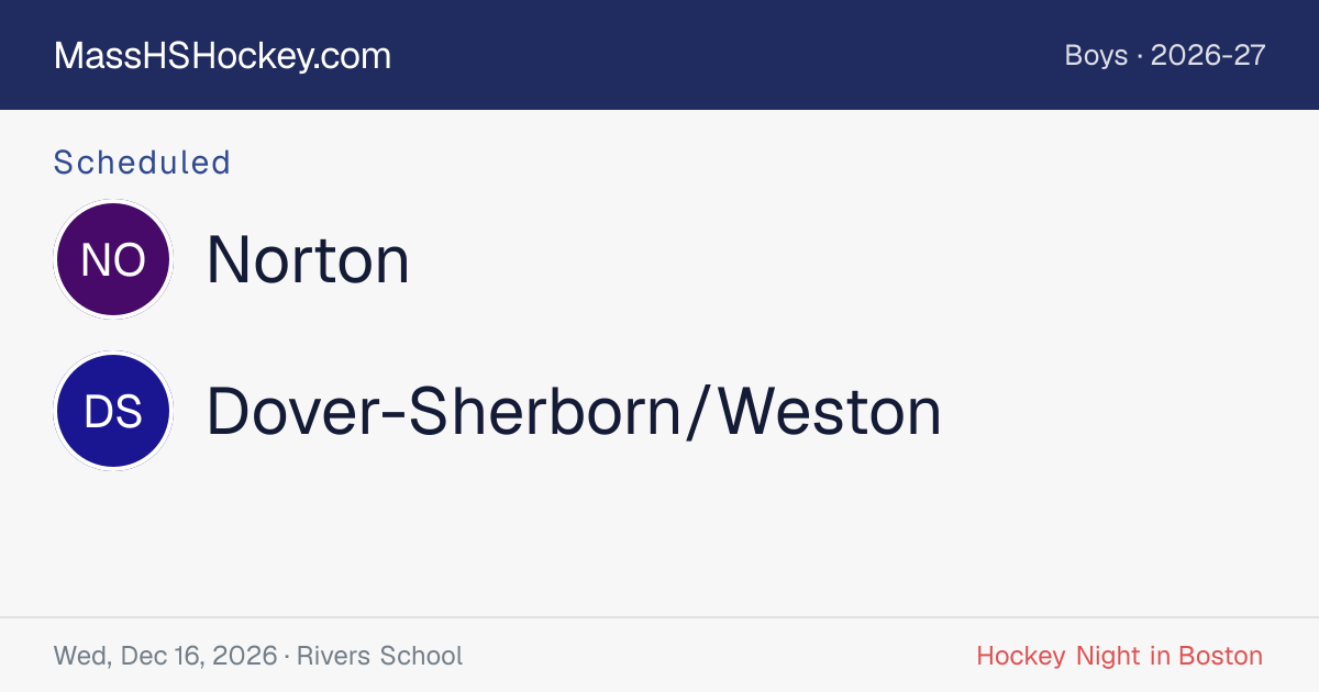 Norton at Dover-Sherborn/Weston score card