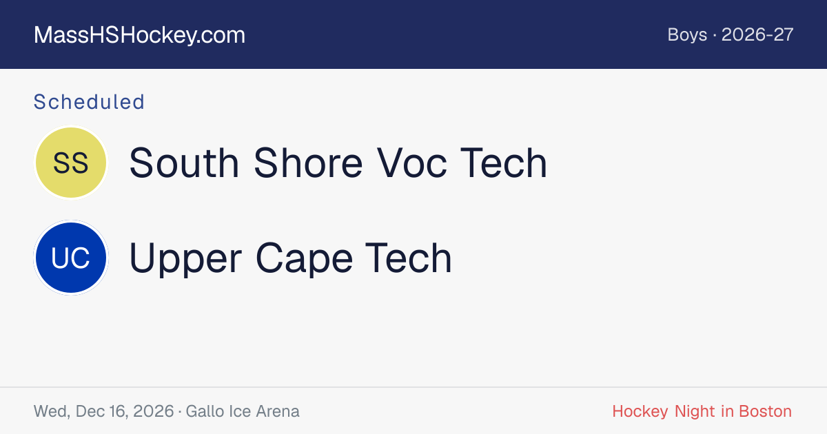 South Shore Voc Tech at Upper Cape Tech score card
