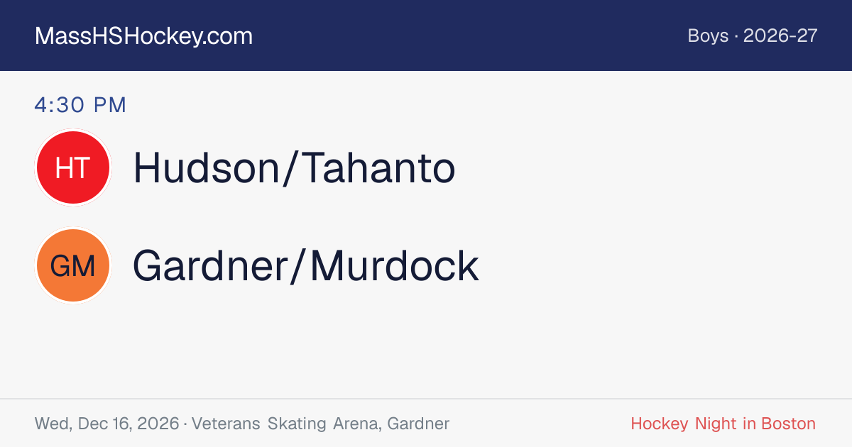 Hudson/Tahanto at Gardner/Murdock score card
