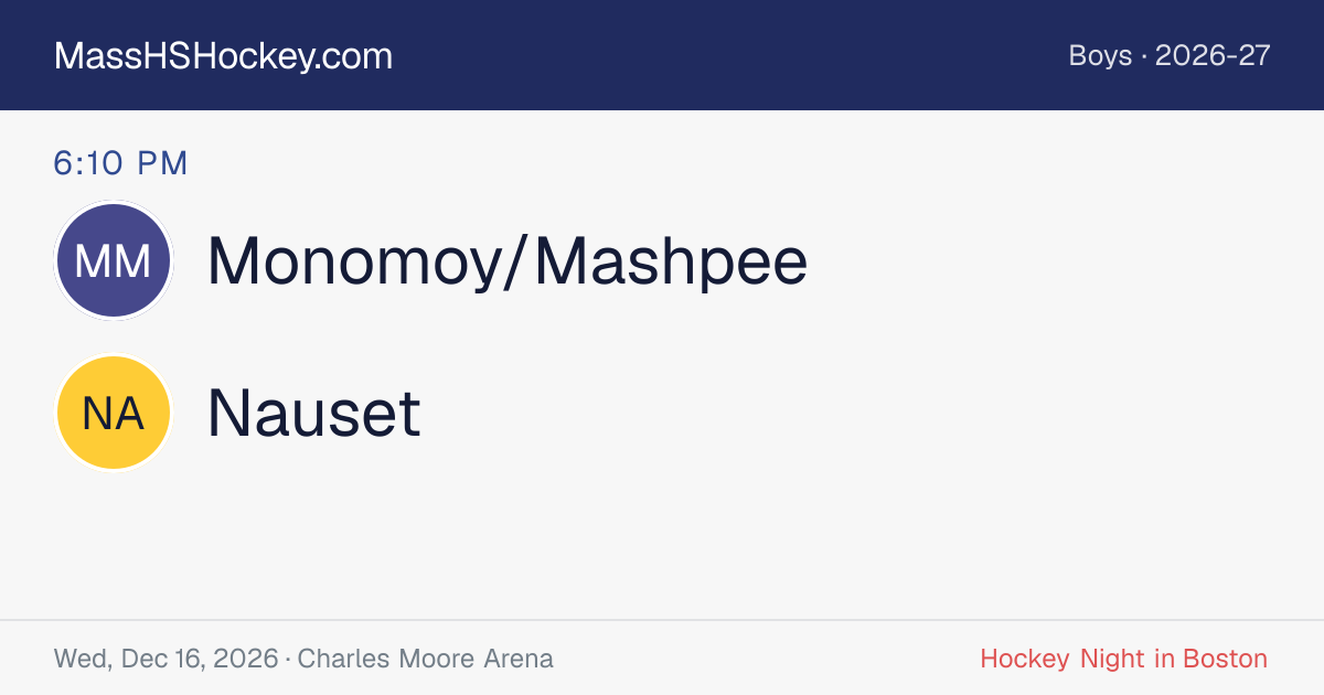 Monomoy/Mashpee at Nauset score card