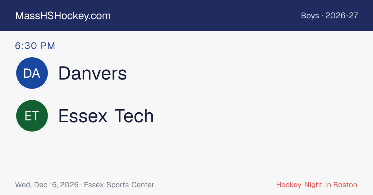 Danvers at Essex Tech score card