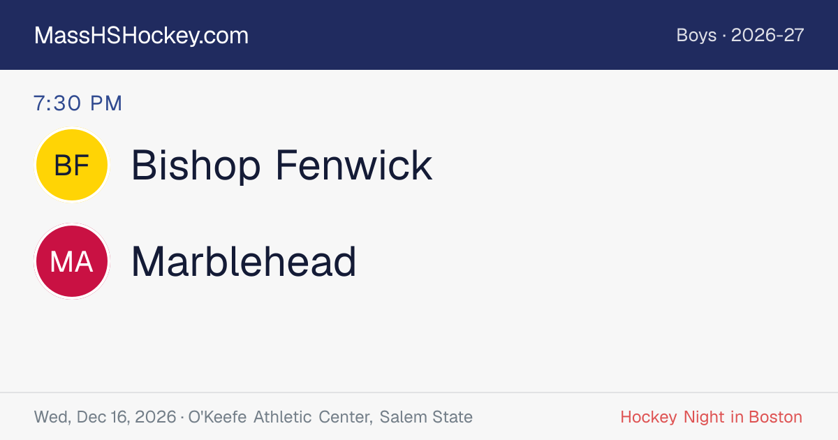 Bishop Fenwick at Marblehead score card