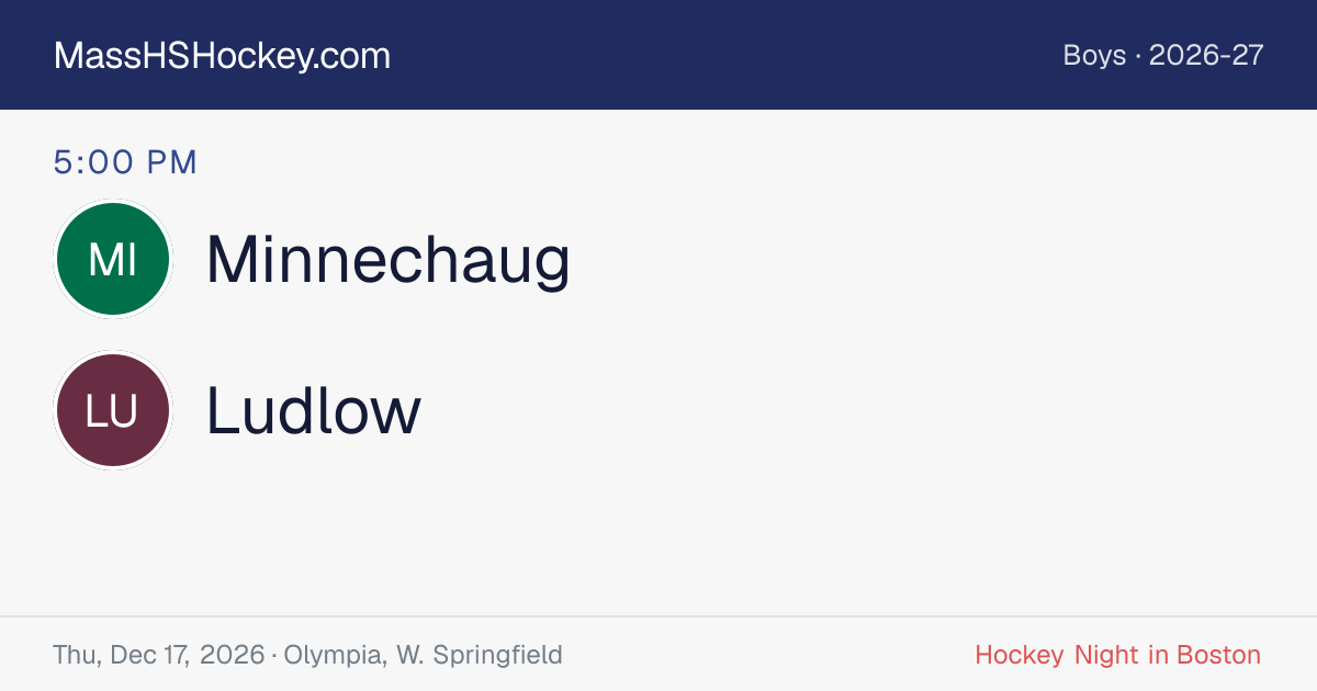 Minnechaug at Ludlow score card