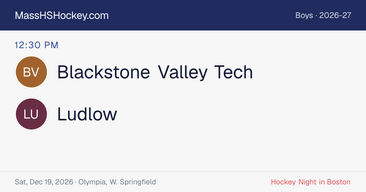 Blackstone Valley Tech at Ludlow score card