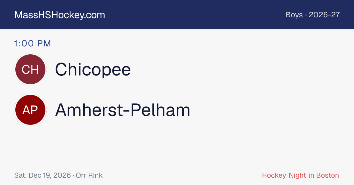 Chicopee at Amherst-Pelham score card