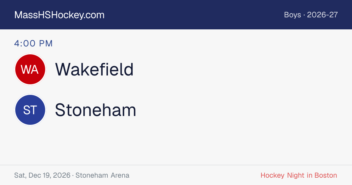 Wakefield at Stoneham score card