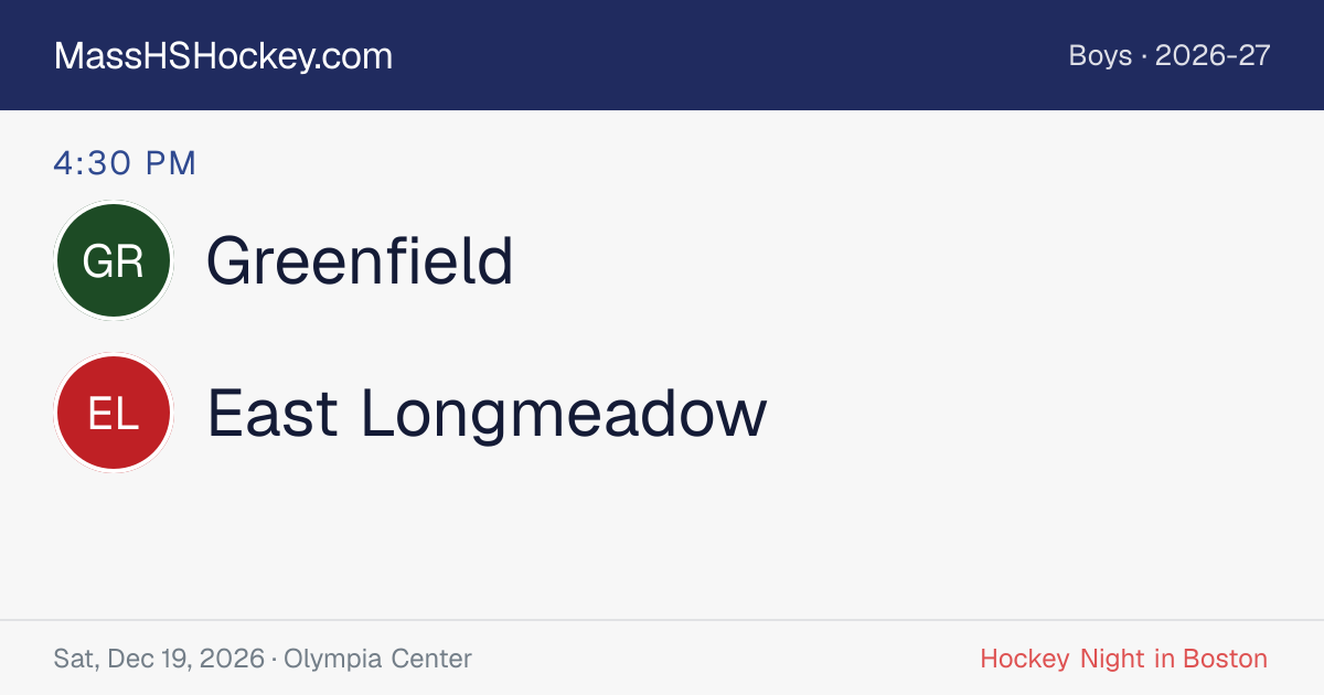 Greenfield at East Longmeadow score card