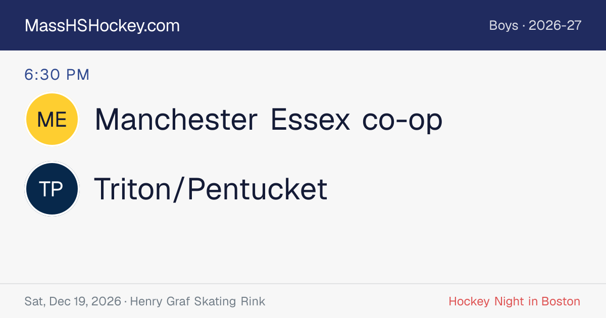 Manchester Essex co-op at Triton/Pentucket score card