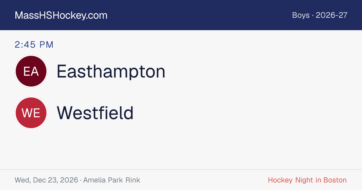 Easthampton at Westfield score card