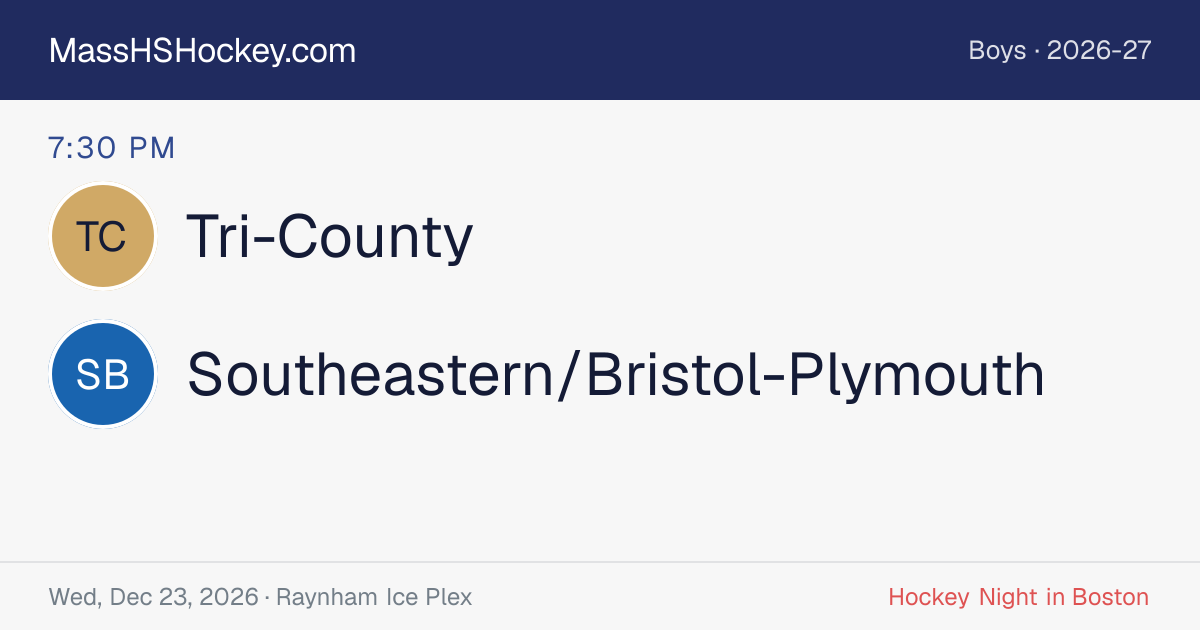 Tri-County at Southeastern/Bristol-Plymouth score card