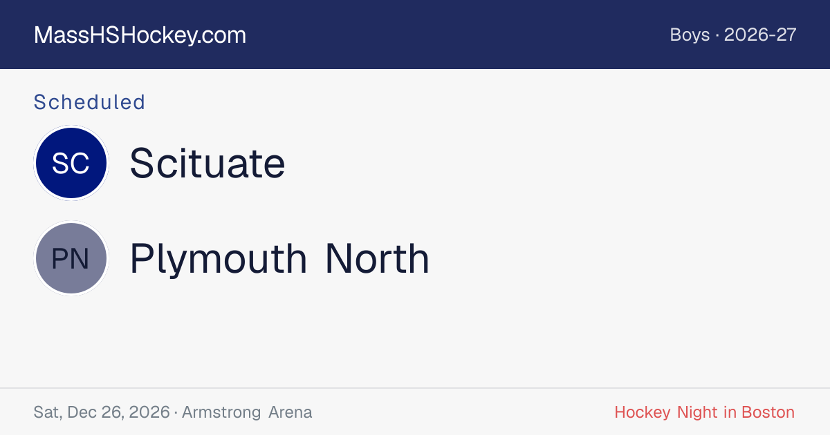 Scituate at Plymouth North score card