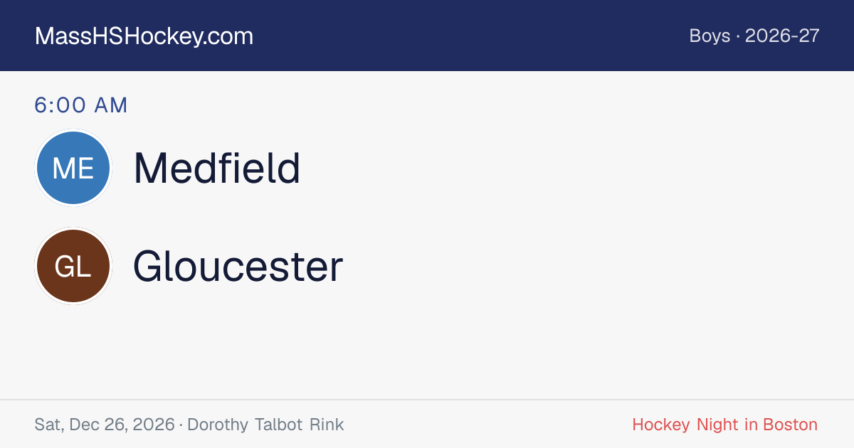 Medfield at Gloucester score card