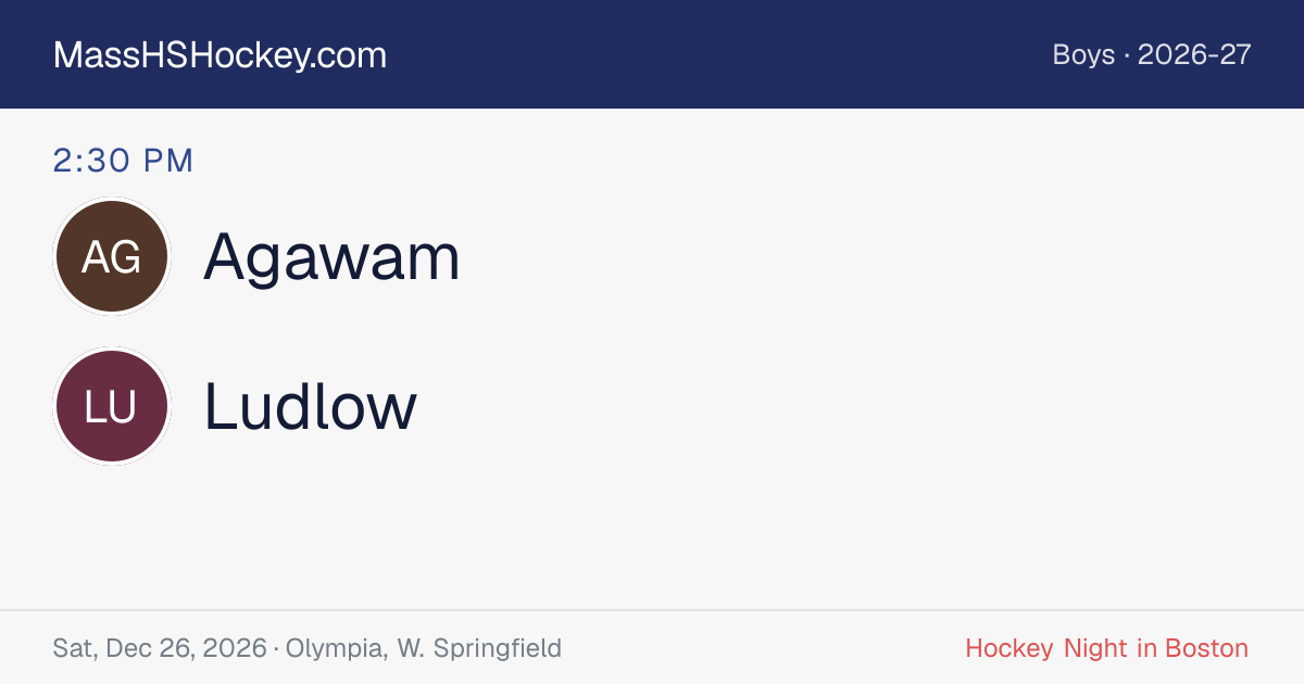 Agawam at Ludlow score card