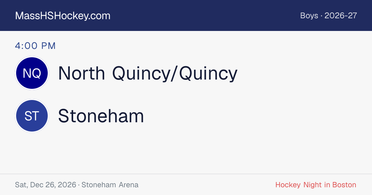 North Quincy/Quincy at Stoneham score card