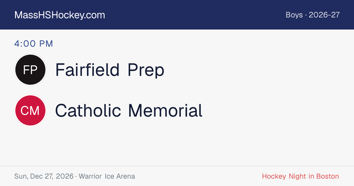 Fairfield Prep at Catholic Memorial score card
