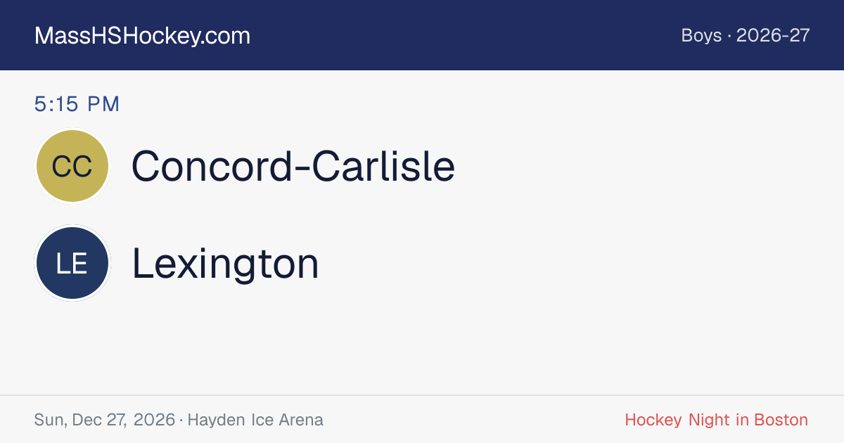 Concord-Carlisle at Lexington score card