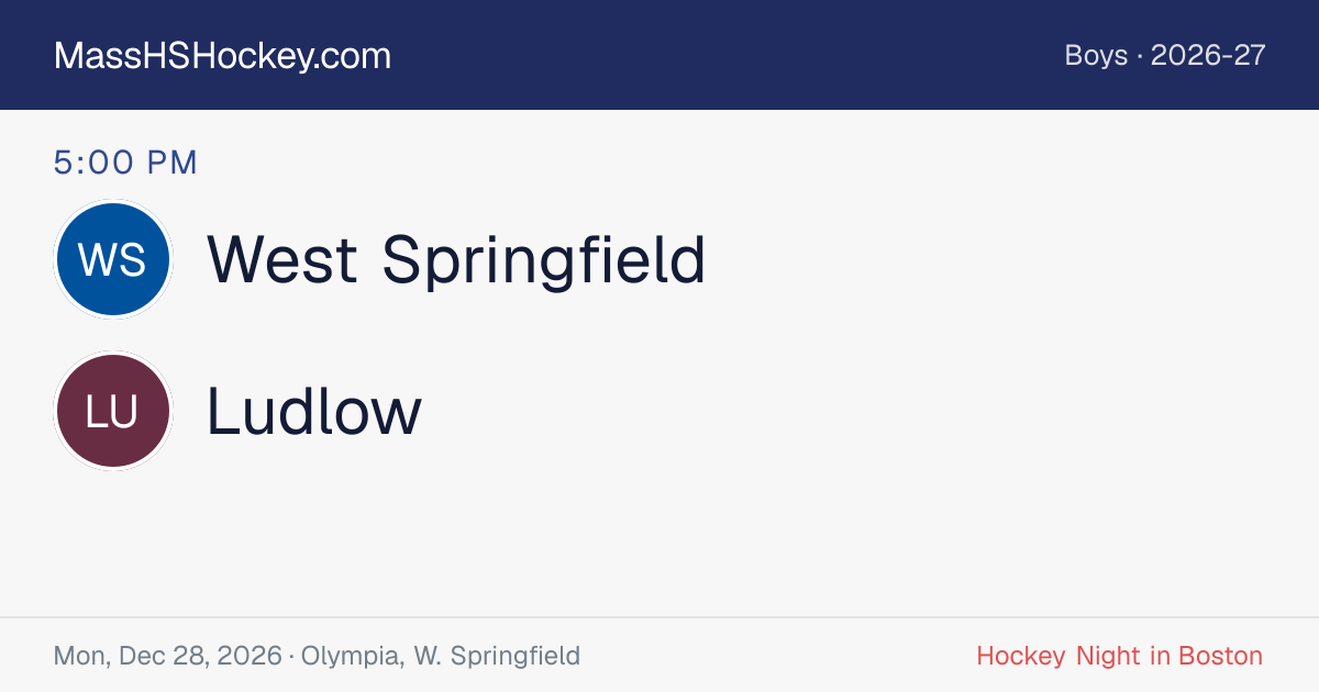 West Springfield at Ludlow score card
