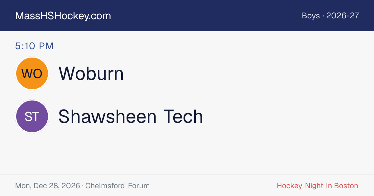 Woburn at Shawsheen Tech score card