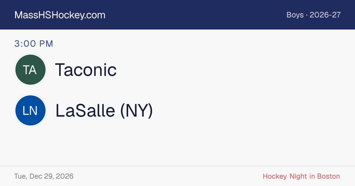Taconic at LaSalle (NY) score card