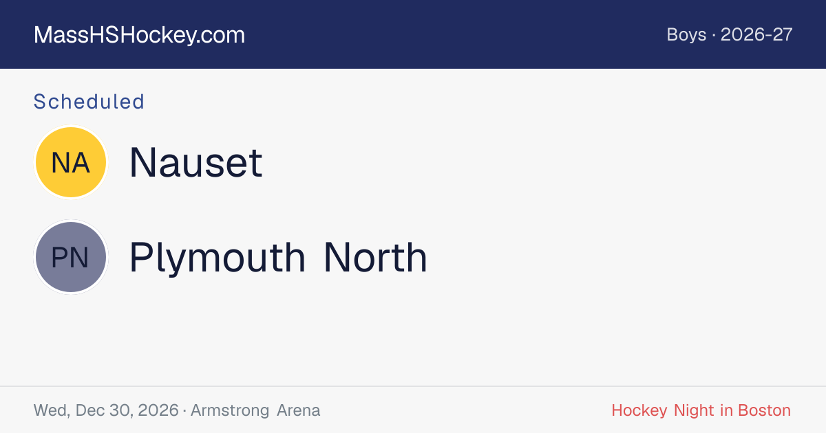 Nauset at Plymouth North score card