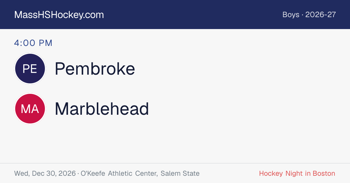 Pembroke at Marblehead score card