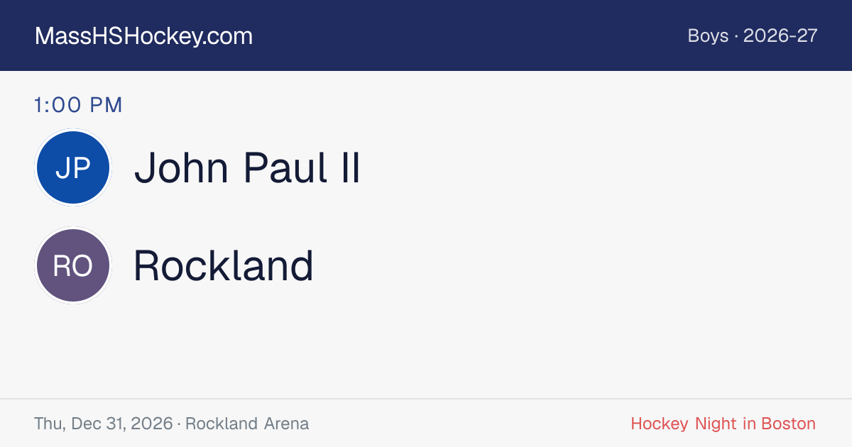 John Paul II at Rockland score card