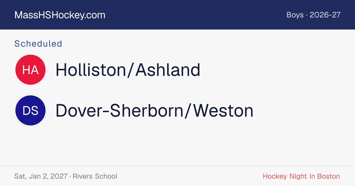 Holliston/Ashland at Dover-Sherborn/Weston score card