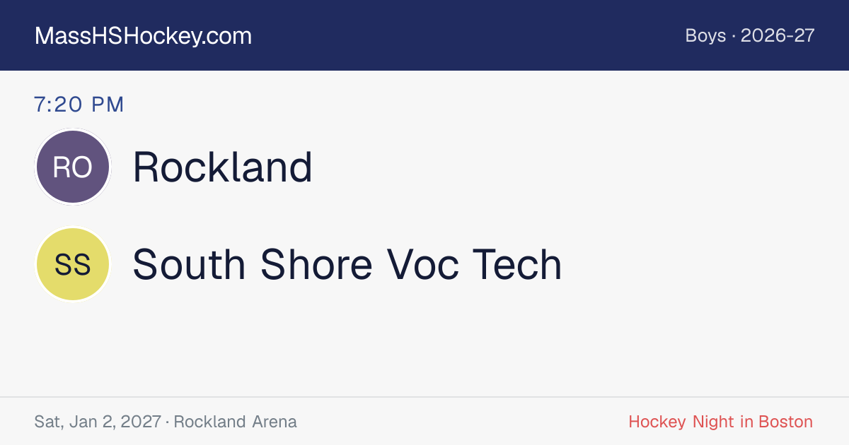 Rockland at South Shore Voc Tech score card