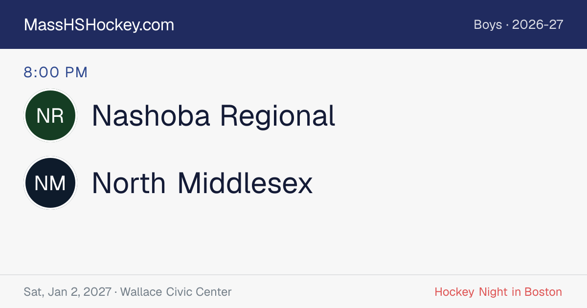 Nashoba Regional at North Middlesex score card