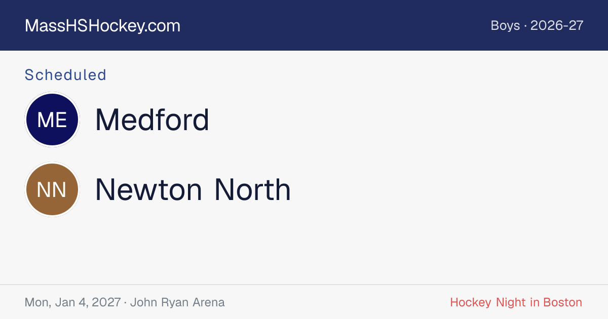 Medford at Newton North score card