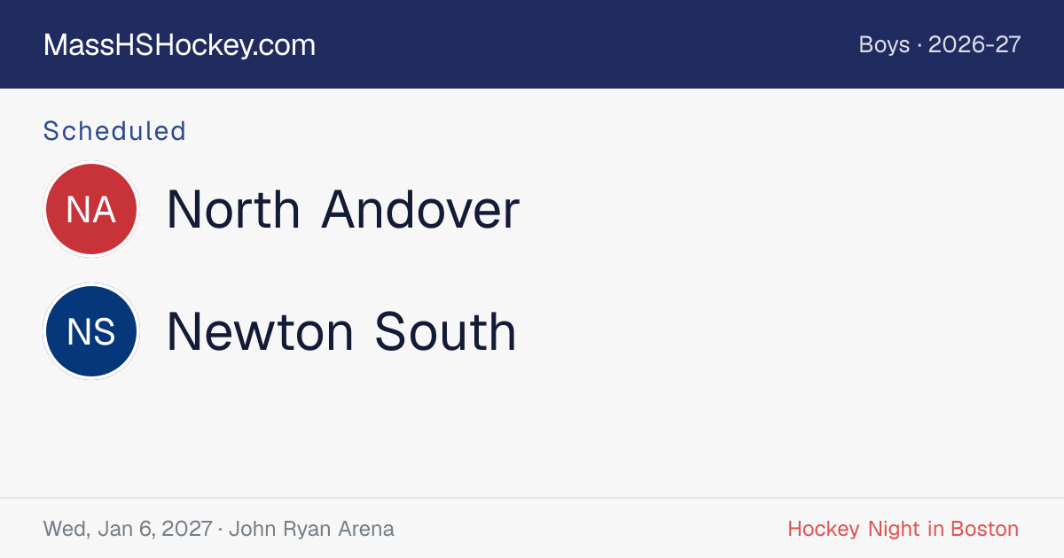 North Andover at Newton South score card
